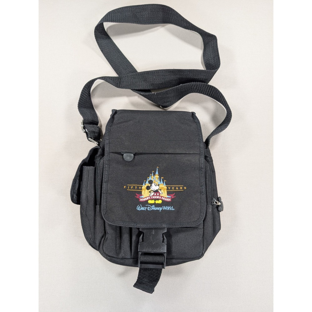 Disney Parks Crossbody Bag Disney World 50th Anniversary Mickey Black Travel